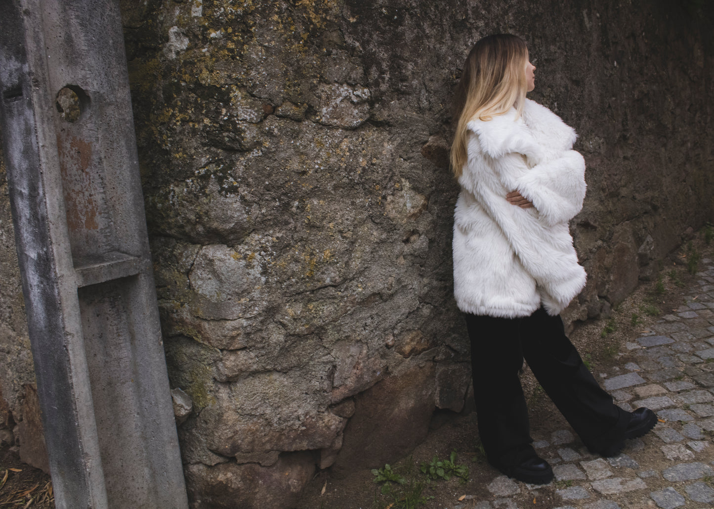 White Faux Fur Coat