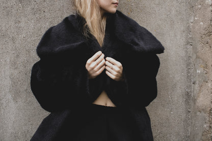 Black Faux Fur Coat