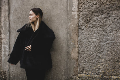 Black Faux Fur Coat