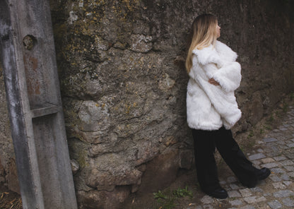 White Faux Fur Coat