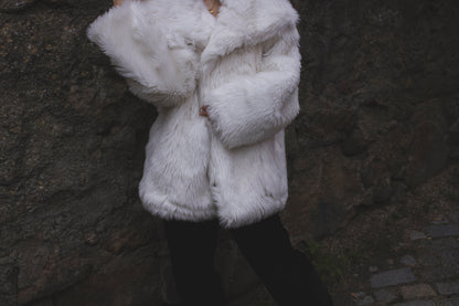 White Faux Fur Coat